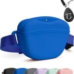 heouvo 1.67 Cup Dog Treat Pouch with Training Clicker (Blue)