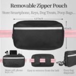 iYoShop Hands Free Dog Leash with Zipper Pouch, Large, 25-120 LB, Baby Pink - Image 2