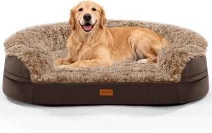 iweepet Upgrade Fluffy Orthopedic Dog Beds Large Sized Dog,44‘’Dog Sofa Bed