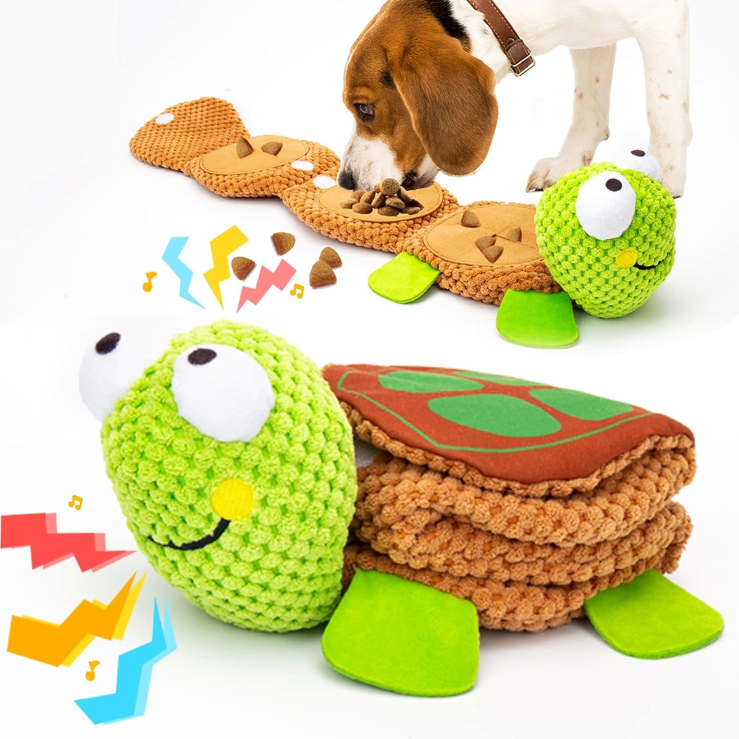 lilfrd Dog Puzzle Enrichment Toy, Squeaky Crinkle Plush Turtle Puppy Toy lilfrd Dog Puzzle Enrichment Toy, Squeaky Crinkle Plush Turtle Puppy Toy