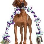 loncoldy Dog Rope Toy 42In 6 Knots Indestructible Natural Cotton – Tough Chew Toys for Medium/Large Breeds Aggressive Chewers, Daily Companionship, Heavy Duty Tug of War Dog Pull Rope Teeth Cleaning