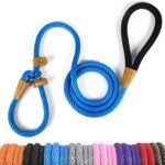 lynxking Dog Leash Slip Lead, Braided Padded Loop Leash 5ft 6ft 8ft