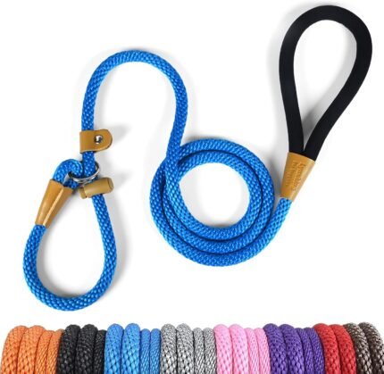 lynxking Dog Leash Slip Lead, Braided Padded Loop Leash 5ft 6ft 8ft
