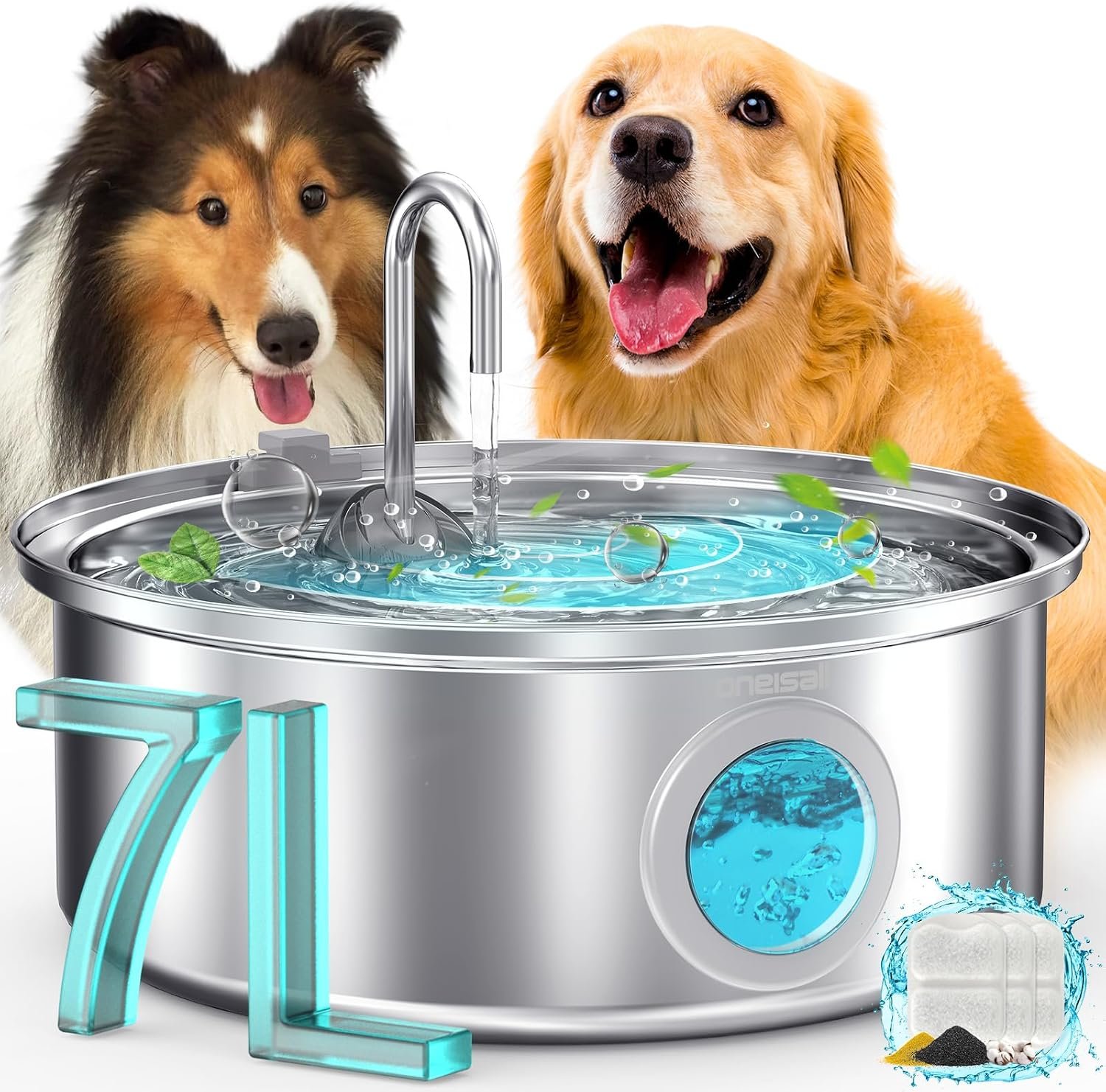 oneisall 7L/230oz Dog Water Fountain for Multi-pet Household,PWF002 oneisall 7L/230oz Dog Water Fountain for Multi-pet Household,PWF002