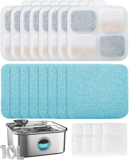 oneisall 8Set Filters for for PW07SAU 10L/2.64Gal Stainless Steel Dog Water Fountain