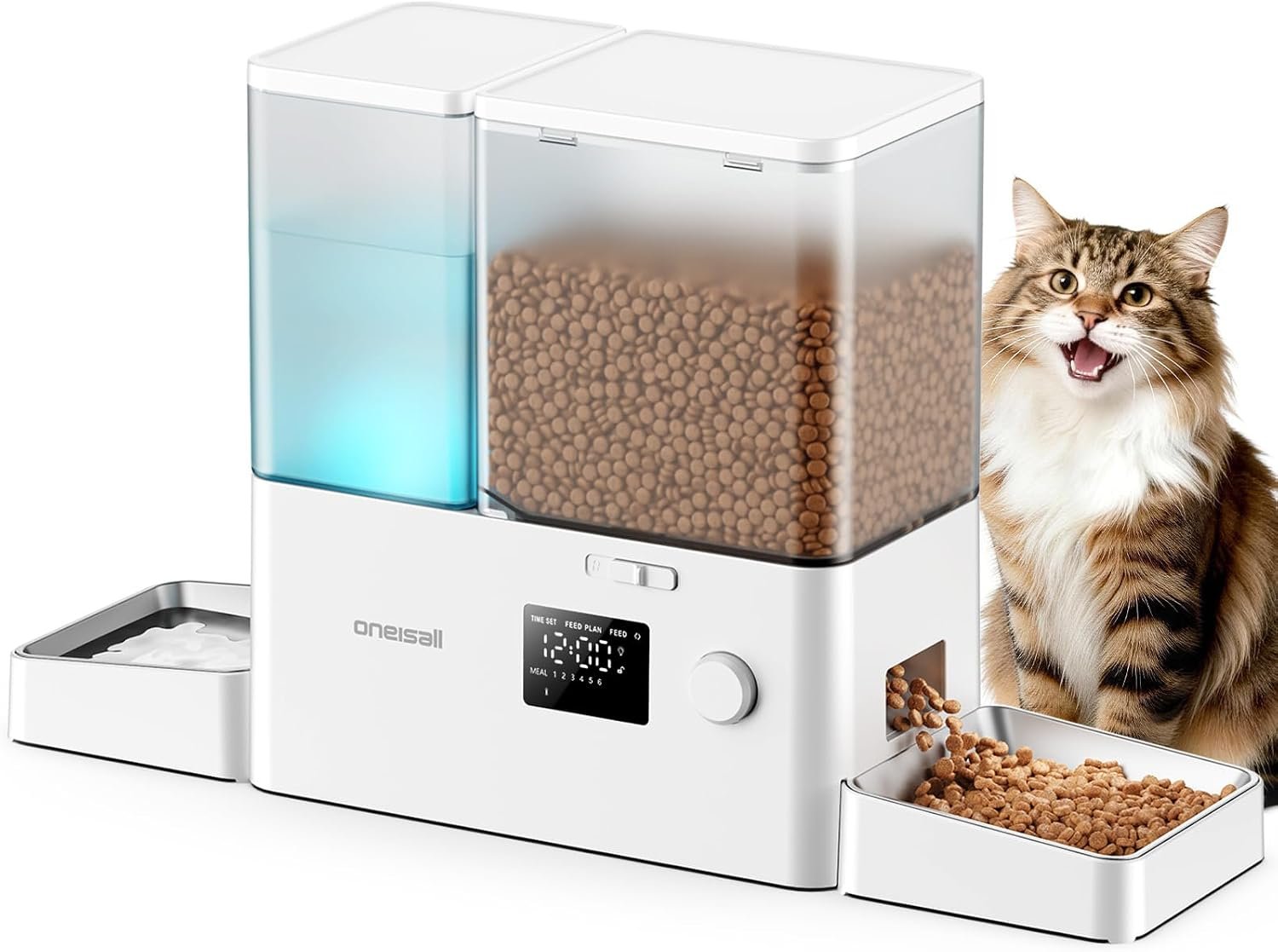 oneisall Automatic Cat Feeder and Water Dispenser, 36Cups/8.5L oneisall Automatic Cat Feeder and Water Dispenser, 36Cups/8.5L