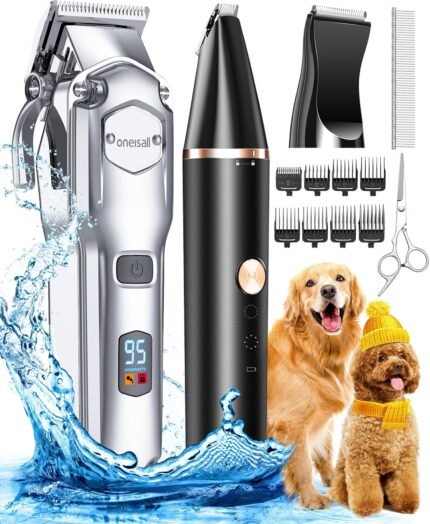 oneisall Dog Clippers Grooming Kit for Thick Coats & Heavy Duty