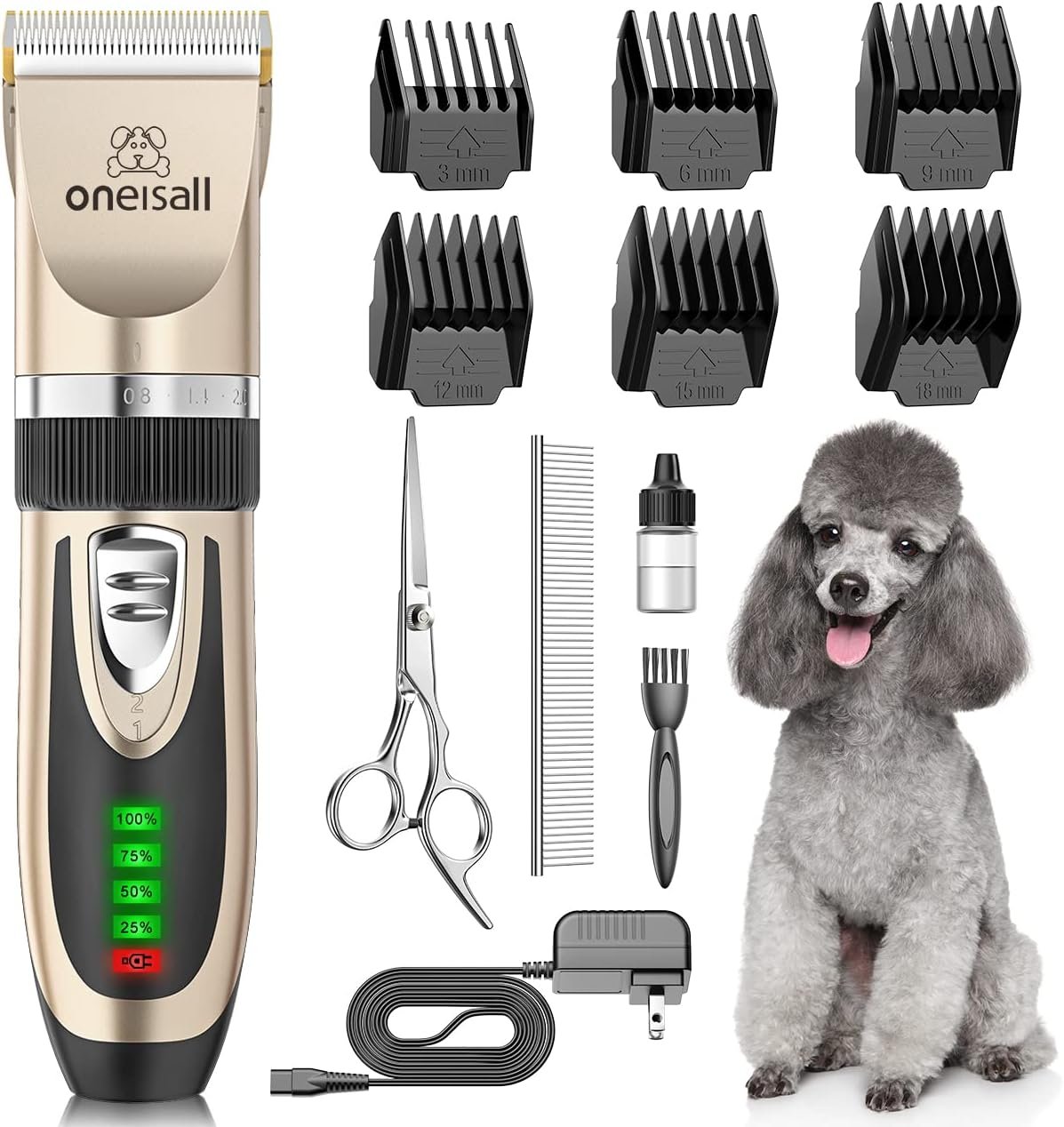 oneisall Dog Grooming Clippers with LED Display for Dogs & Cats oneisall Dog Grooming Clippers with LED Display for Dogs & Cats