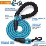 tobeDRI No Pull Dog Harness Adjustable Reflective Oxford Easy Control Medium Large Dog Harness with A Free Heavy Duty 5ft Dog Leash, Blue, L - Image 2